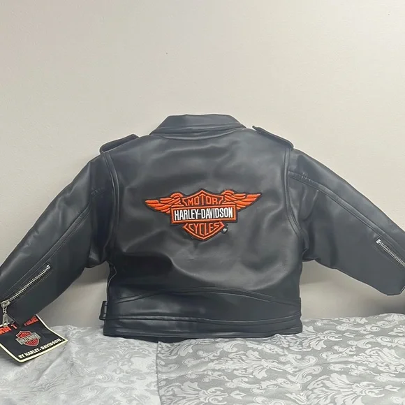 Harley-Davidson Black Leather Motorcycle Jacket Asymmetrical Design - Picture 2 of 6